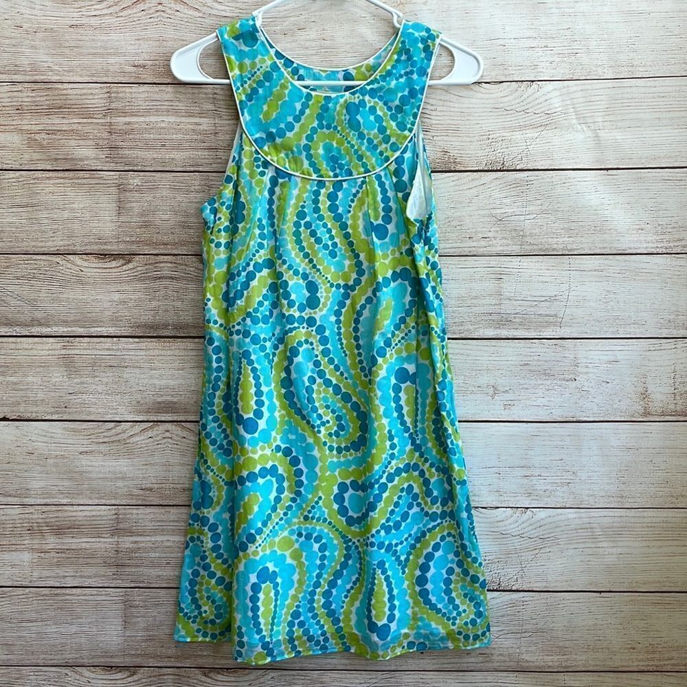 MILLY OF NEW YORK MINI DRESS IN BLUE PAISLEY